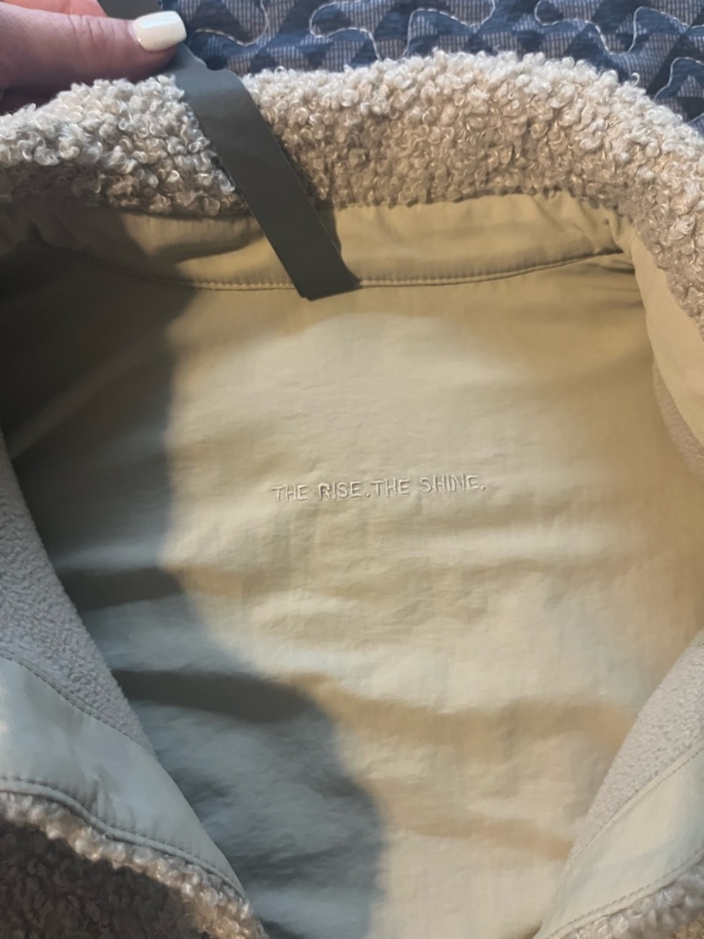 Women’s Beige Sherpa Jacket - Casual Button-Up Coat - Picture 5 of 6